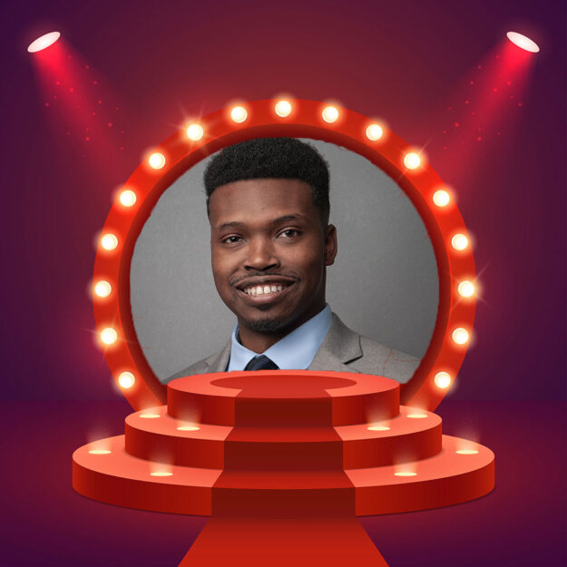 James Alewine III profile picture in a theater frame.