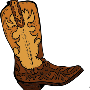 Brown cowboy boot bronze sponsor