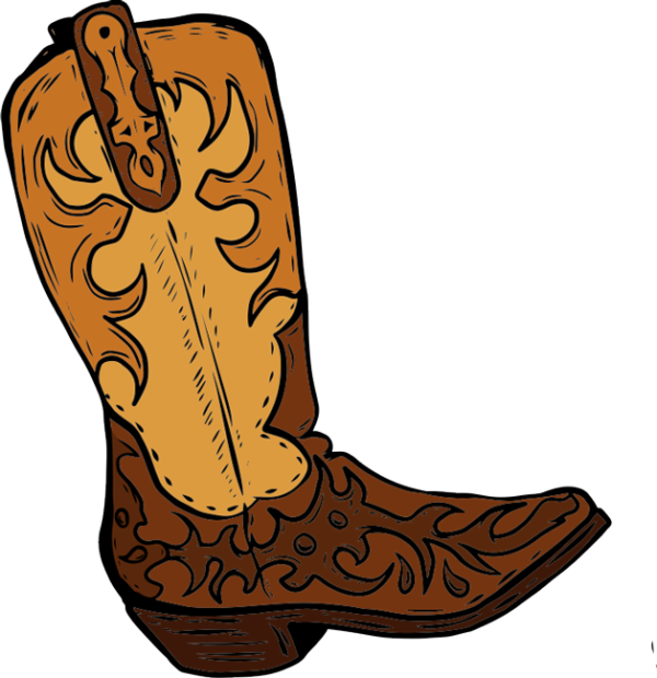 Brown cowboy boot bronze sponsor