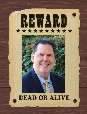 Brian Green Headshot on a wanted poster.
