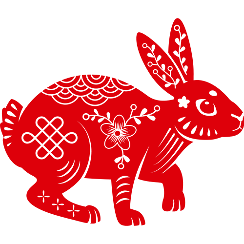 Red rabbit hopping icon