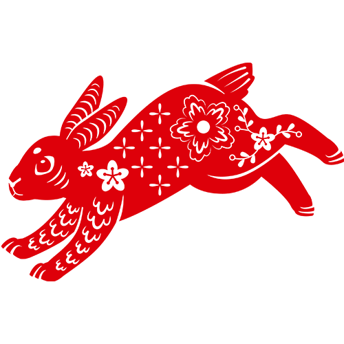 Red rabbit running Icon