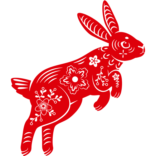 Red rabbit hopping to the right Icon