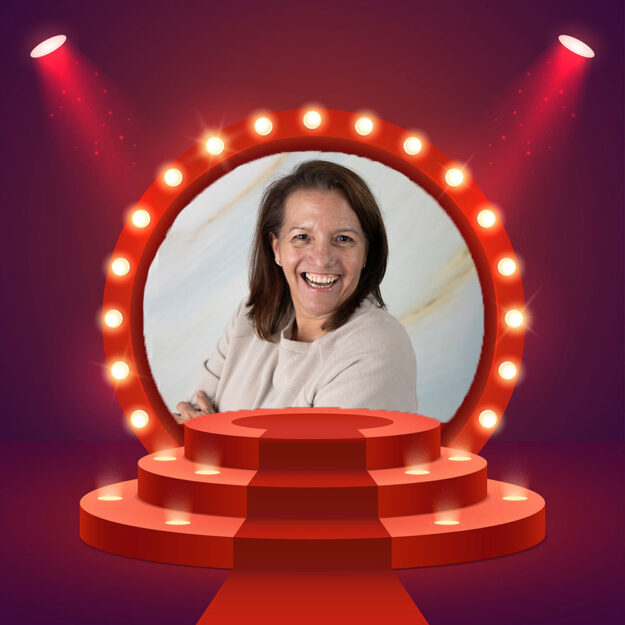 Christine Zito profile picture in a theater frame.