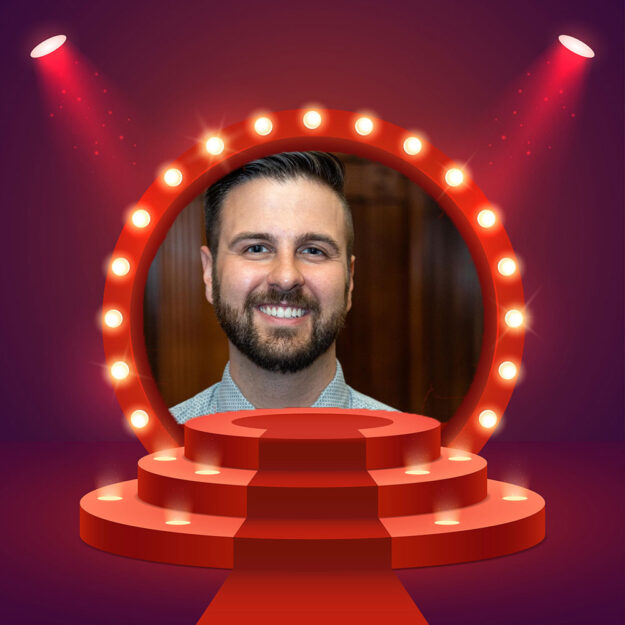 Tyler Zikuski profile picture in a theater frame.