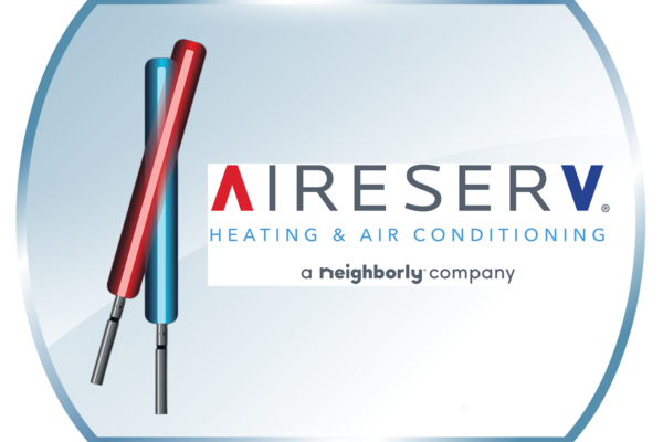 Aireserv Heating and Air Conditioning logo with Star Wars like sabers.