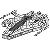 Star War falcon fighter ship small icon.