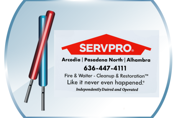 Servpro logo with Star Wars like sabers.