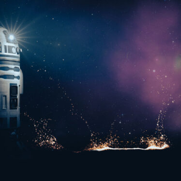 Star Wars R2D2 robot illustration.